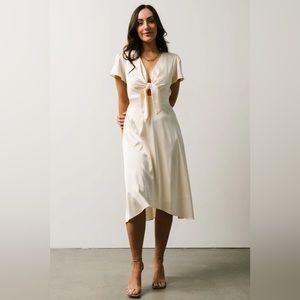 Baltic Born Poppy Satin Midi Dress - Ivory